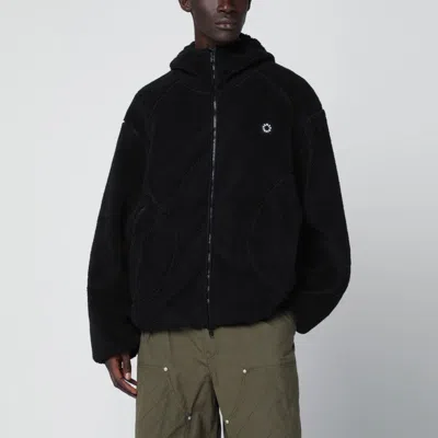 Kenzo Black Hooded Fleece In Black