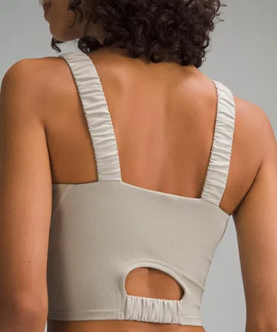 Lululemon Ruched-strap Cropped Keyhole Tank Top In Gray
