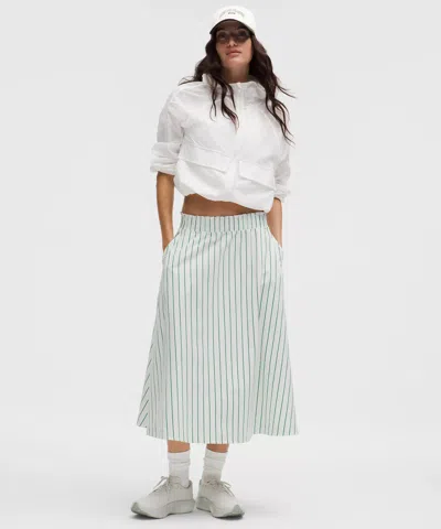 Lululemon Stretch Woven Ruffle-waist Midi Skirt In White