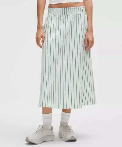 Lululemon Stretch Woven Ruffle-waist Midi Skirt In White