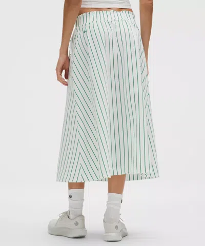 Lululemon Stretch Woven Ruffle-waist Midi Skirt In White