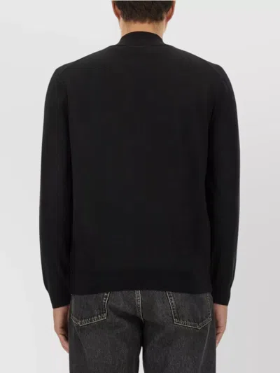 Hugo Boss Boss Sweater With Zipper In Virgin Wool In Black