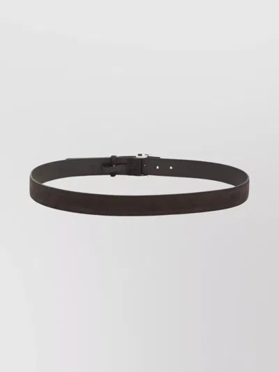 Fendi Square Belt With Adjustable Buckle And Logo In Brown