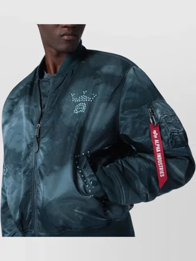 Awake Ny Bomber Jacket With Ribbed Cuffs And Pockets In Brown