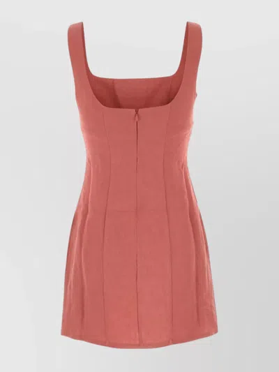 Le Kasha Dark Pink Linen Mini Dress In Pink
