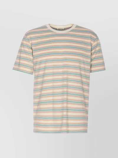 Auralee Multicolor Striped Crewneck Short Sleeve T-shirt In Multi