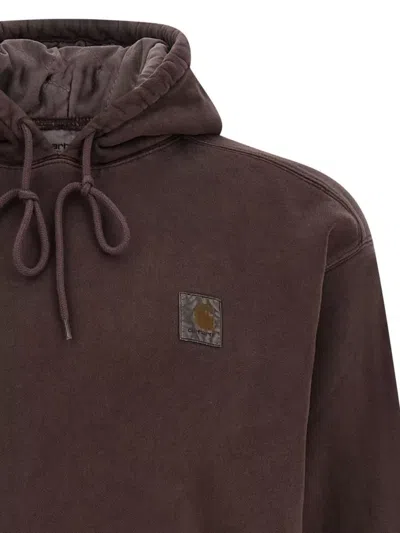 Carhartt Hoodie With Drawstring And Kangaroo Pocket In Brown