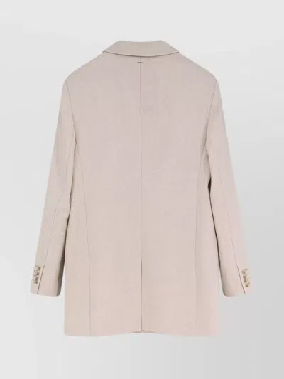 Hugo Boss Jukana Wool-blend Double-breasted Blazer In Neutral