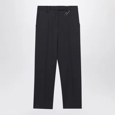 Prada Anthracite Grey Wool Trousers In Gray