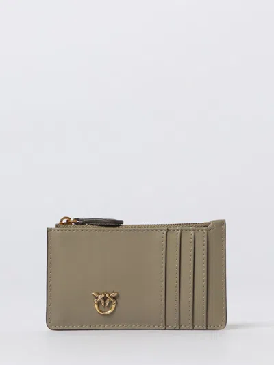 Pinko Love Birds Diamond Card Holder In Brown