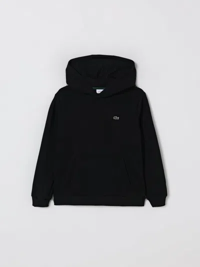 Lacoste Kids Hooded Sweatshirt In Black