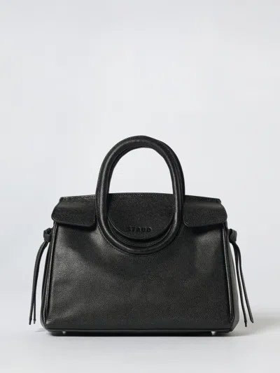 Staud Structured Textured Top Handle Shoulder Bag In Black