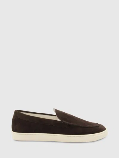 Brunello Cucinelli Brown Rubber Loafers In Black