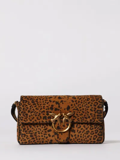 Pinko Love One Slouchy Classic Shoulder Bag In Brown