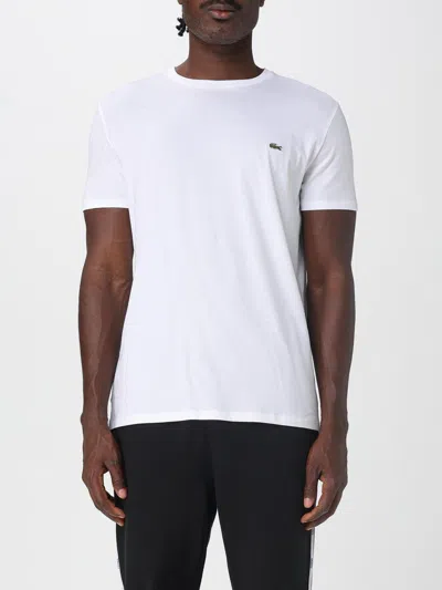 Lacoste Short Sleeve Crew Neck Pima Cotton Jersey T-shirt In White