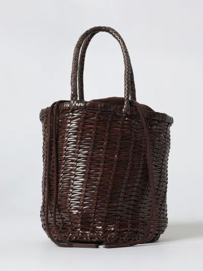 Dragon Diffusion Large Woven Bucket Bag With Top Handles In Black