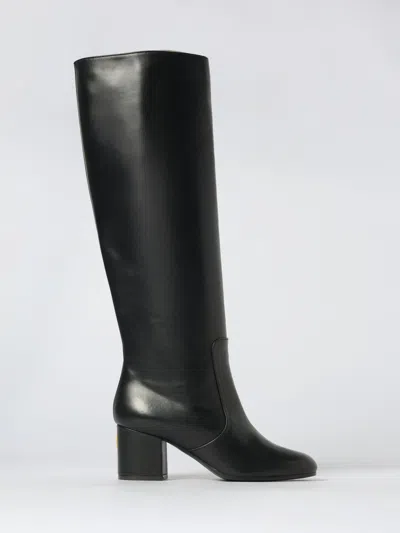 Via Roma 15 70mm Calf-leather Block-heel Knee-high Boots In Black