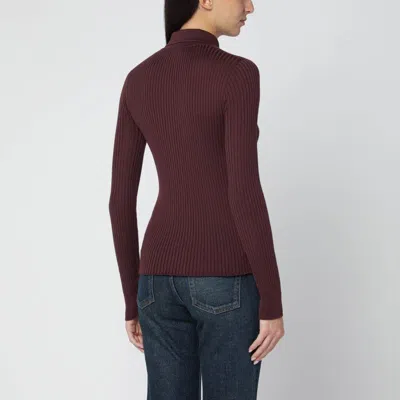 Roberto Collina Aubergine Wool Cardigan In Multi