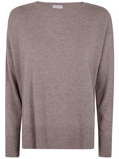 Rosso Puro Long Sleeves Boat Neck Oversized Sweater In Multi