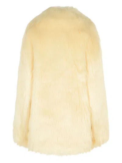Stand Studio Kataline Faux Fur Coat In Yellow