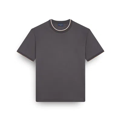 Paul & Shark X-soft Interlock Cotton T-shirt With Contrast Trims In Gray