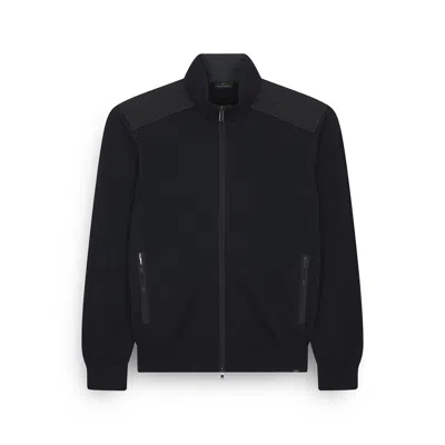 Paul & Shark Soft Cool Touch Wool Zip-up Sweater With Typhoon® Platinum Details In Black