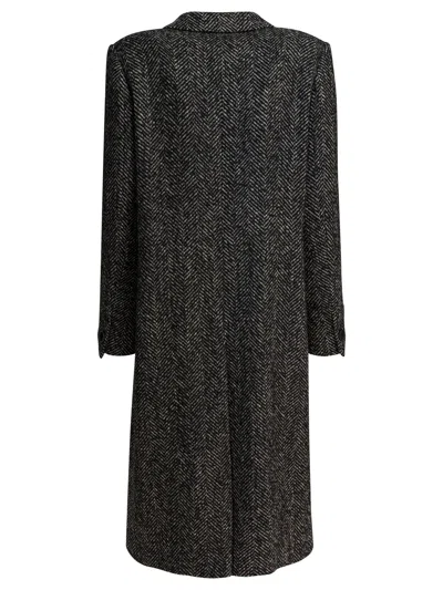 Tagliatore Amanda Herringbone Coat In Gray