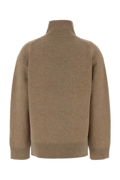 Tory Burch Biscuit Wool Oversize Sweater In Brown