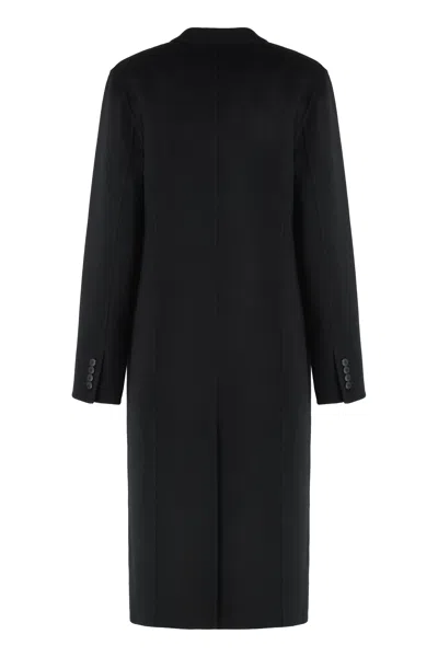 Tory Burch Asymmetric Wool-blend Coat In Black