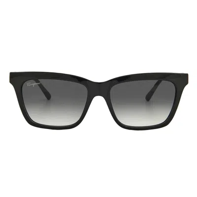 Ferragamo Grey Rectangular Ladies Sunglasses Sf1027s 001 55 In Black