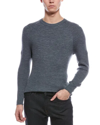 Raffi Raglan Wool-blend Crewneck Sweater In Gray