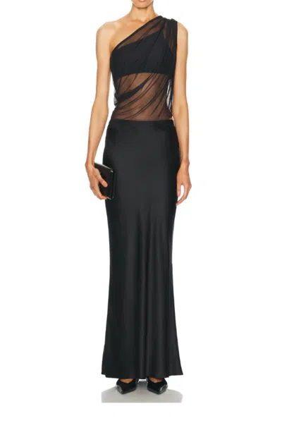 The Sei Thyme Mesh Toga Top In Black