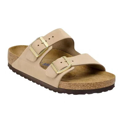 Birkenstock Arizona Big Buckle Leather Slides In Neutral