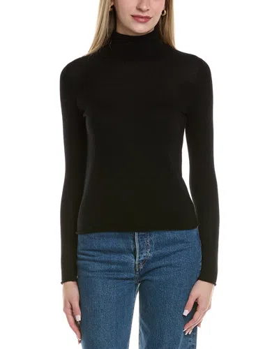 Sofiacashmere Turtleneck Wool & Cashmere-blend Sweater In Black