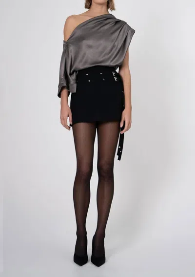 Nonchalantlabel Kenzie One Shoulder Top In Gray In Gray