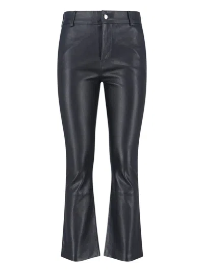 Novelle Straight-leg Black Trousers With Structured Waistband In Blue