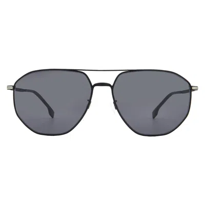 Hugo Boss Dark Grey Pilot Men's Sunglasses Boss 1612/f/sk 0124/ir 61 In Multi