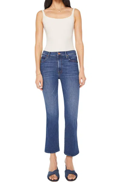 Mother Women's Mid Rise Smokin Double Flood Jeans, Start Your Engines In Blue