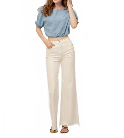 Miou Muse Maliah Denim Top In Blue In Blue