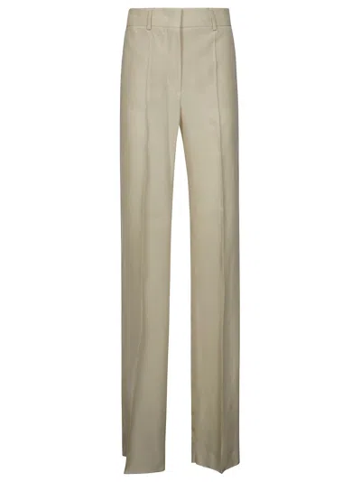 Sportmax Straight-leg Viscose Trousers With Tailored Finish In Brown