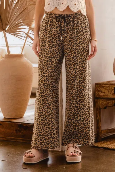 So Me Easy Prey Wide Leg Pants In Beige In Brown