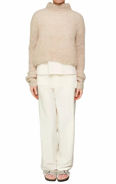 Brazeau Tricot Pearl Silk Utility Pant In White In White