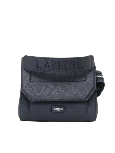 Lancel Sac Rabat M Textured Calfskin Medium Handbag In Blue