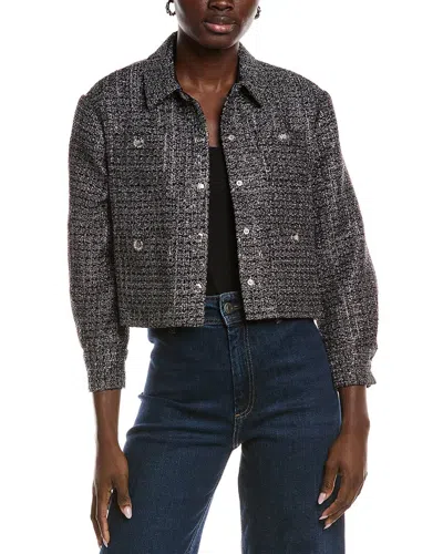 Maje Tweed Blazer In Gray