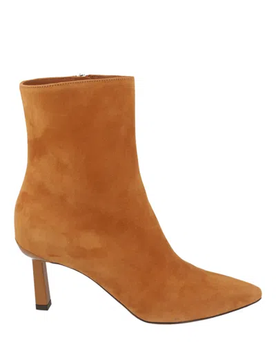 Ferragamo Janna 70 Suede Bootie In Brown