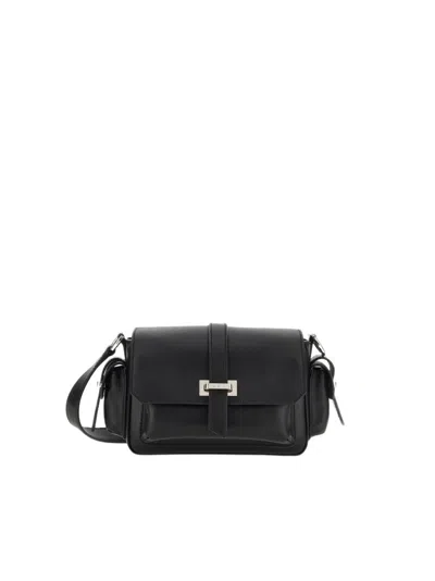 Hogan Rectangular Black Bag With Structured Silhouette In Black