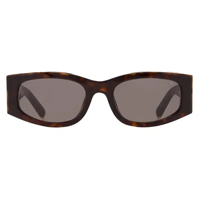 Philipp Plein Grey Oval Ladies Sunglasses Spp025s 0722 55 In Blue