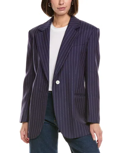 Sandro Blazer Aus Twill Mit Nadelstreifen In Marineblau