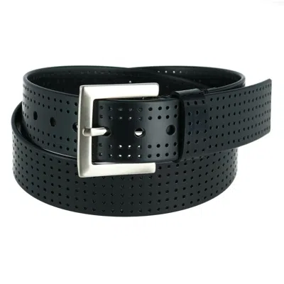 Pebble Beach Men's Silicone Perforated Golf Belt In Black
