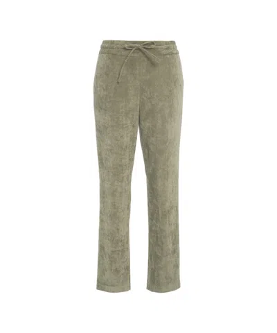 Gender Green Corduroy Trousers With Straight Cut In Green